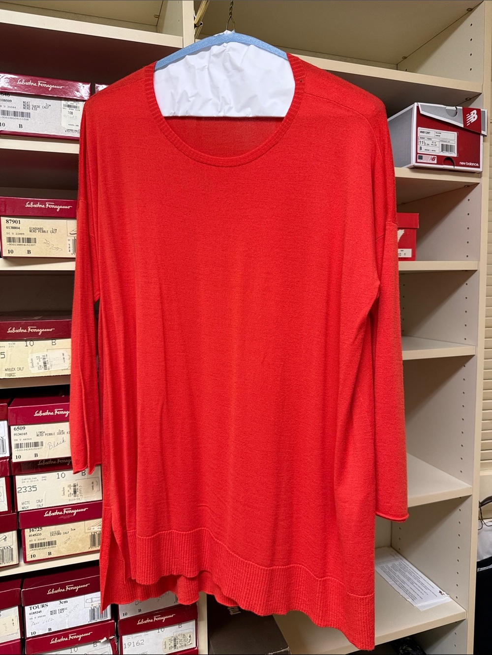 Eileen Fisher Orange 100% merino wool Crewneck Pullover